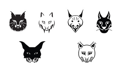 Balkan Lynx illustration minimal style icon  EPS 10 And JPG