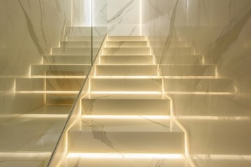 Modern stairs in a modern office building. Interior design and architecture concept.