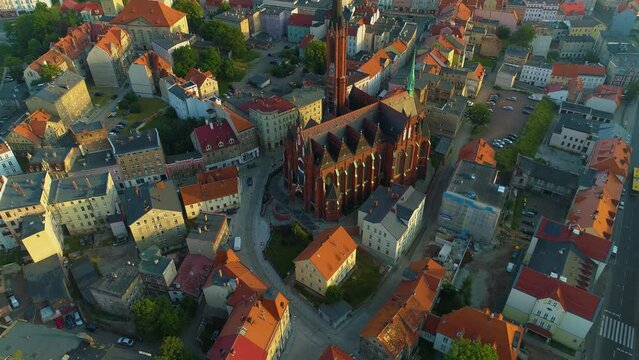 Central Collegiate Church Of Walbrzych Kosciol Nmp Aerial View Poland