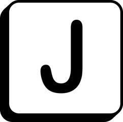 Square keycap letter j