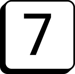 Square keycap letter number 7 seven