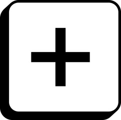 Square keycap letter plus sign