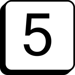 Square keycap letter number 5 five
