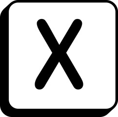 Square keycap letter x