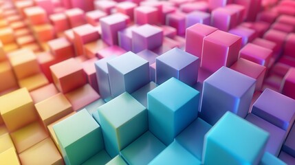 Fototapeta na wymiar 3D rainbow cube pattern background
