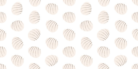 Cute illustration with colorful Easter eggs with watercolor texture, spring banner