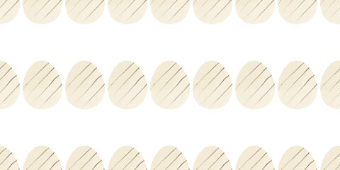 Cute illustration with colorful Easter eggs with watercolor texture, spring banner