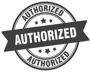 authorized stamp. authorized label on transparent background. round sign