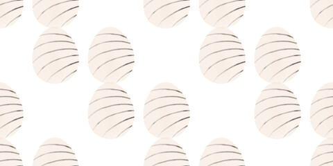 Cute illustration with colorful Easter eggs with watercolor texture, spring banner