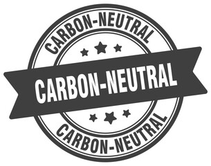 carbon-neutral stamp. carbon-neutral label on transparent background. round sign