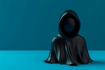 Cloaked Cyber Vigilante in the Shadows of Technological Security - obrazy, fototapety, plakaty