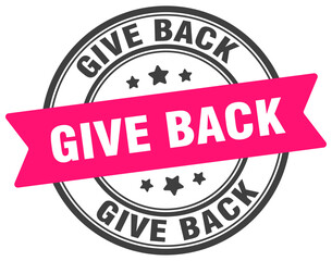 give back stamp. give back label on transparent background. round sign