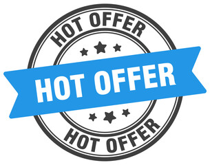 Fototapeta premium hot offer stamp. hot offer label on transparent background. round sign