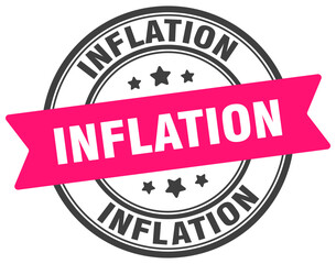 inflation stamp. inflation label on transparent background. round sign