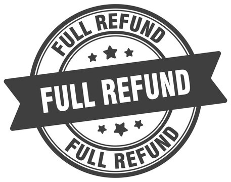 full refund stamp. full refund label on transparent background. round sign