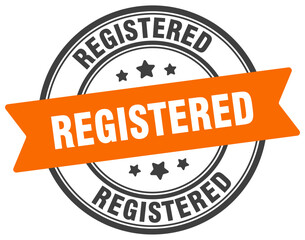 registered stamp. registered label on transparent background. round sign