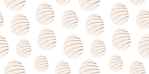 Cute illustration with colorful Easter eggs with watercolor texture, spring banner