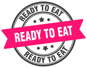 ready to eat stamp. ready to eat label on transparent background. round sign