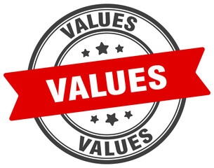 values stamp. values label on transparent background. round sign