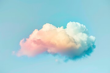 Beautiful abstract watercolor background with fluffy clouds in a sunny sky