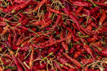 Fototapeta premium Red chili wallpaper getting dry