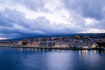Fototapeta na wymiar City View of Port Town Messina, Sicily