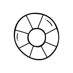 Fototapeta premium Hand drawn lifebuoy vector clipart. In doodle style. Summer vacation design element. Stock isolated image on a white background.
