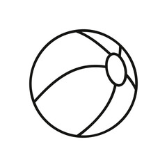 Beach ball vector single element in doodle style. Stock isolated image on a white background. Drawing sketch illustration hand drawn line