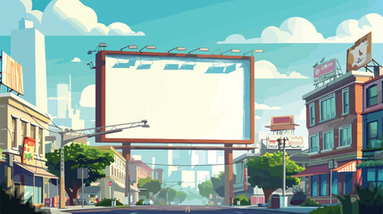 Big three blank urban billboard together over small 