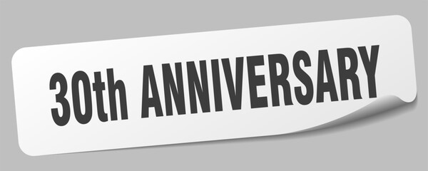 30th anniversary sticker. 30th anniversary label