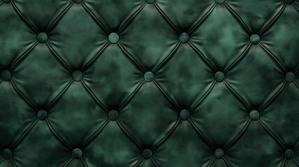 Green Classic fabric texture designed for furniture. Button leather fabric texture. Velvet furniture leather background.