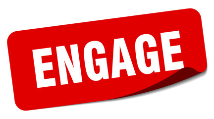 engage sticker. engage label