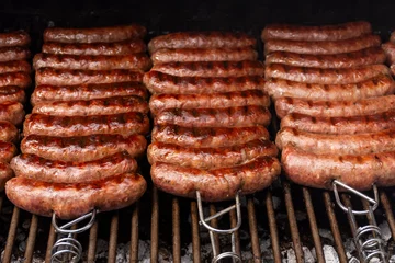 Foto op Canvas Sausage barbecue for choripans in La Boca, Buenos Aires © Cavan