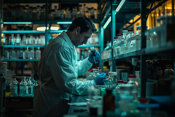 Scientist Conducting Research in a Chemical Laboratory.