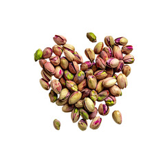 photo of heart shape pistachio nuts  isolated on transparent background
