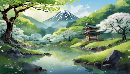 japanese landscape ai generated