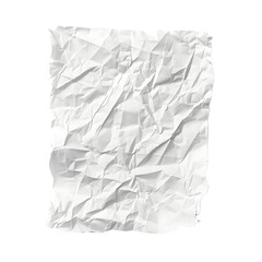 white crumpled paper isolated on transparent background