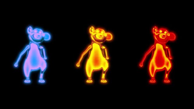dancing neon mouse