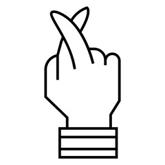 Hand gesture V sign for victory or peace vector icon for apps and websites