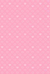 ハートのパターン背景　素材　模様　柄　おしゃれ　シンプル　ギフト　ポストカード　ポスター　縦長