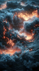 Nightfall Brings a Wave of Toxic Inferno Engulfing the Skies in a Dramatic,Apocalyptic Spectacle