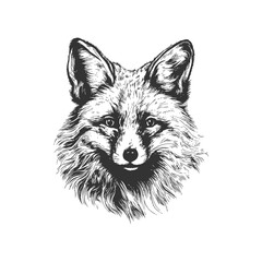 Head fox Hand drawn style. Vector illustration design