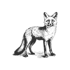 Fox Hand drawn style. Vector illustration design