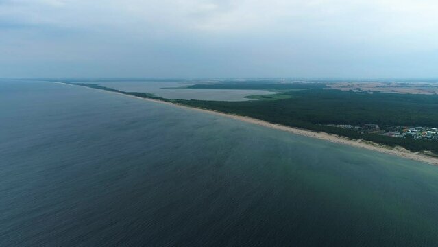 Panorama Baltic Sea Lake Jamno Lazy Pas Nadmorski Aerial View Poland