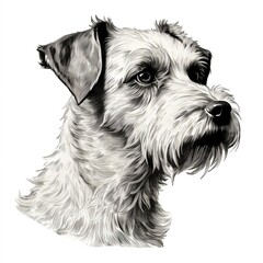 Engraving dog illustration, vintage style