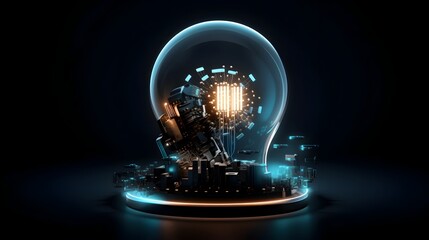 Innovative Futuristic Technological Sphere Showcasing Conceptual Business Strategy and Progress