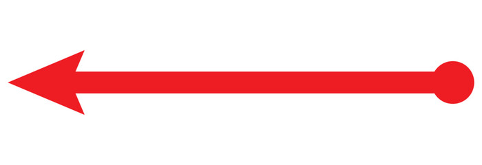 Straight line with point on start and arrow on finish. Symbol of direction, aim, target, path, easy challenge, fast way, ideal plan isolated on white background. Vector  illustration. EPS 10