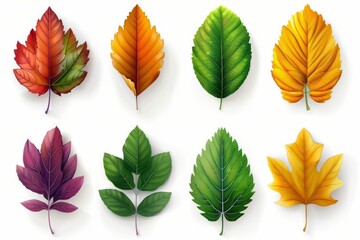 Set of colorful autumn leaves - obrazy, fototapety, plakaty