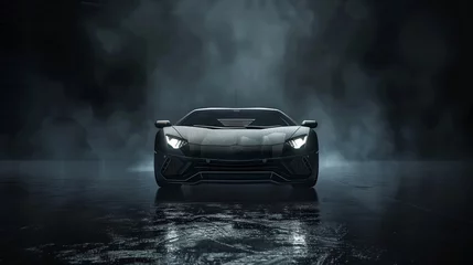 Fototapeten High-Performance Sports Car Shrouded in Mist and Darkness © artefacti