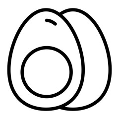 Boiled Egg Vector Line icon Design